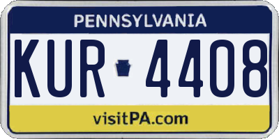 PA license plate KUR4408