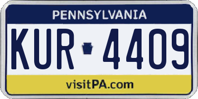 PA license plate KUR4409
