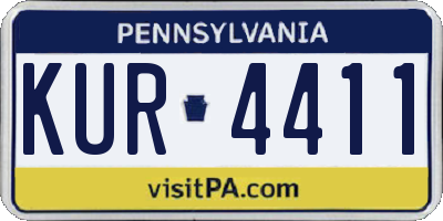 PA license plate KUR4411