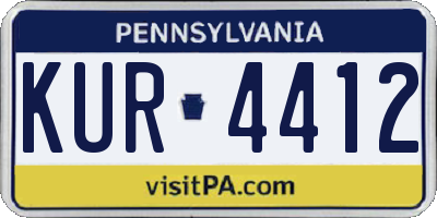 PA license plate KUR4412