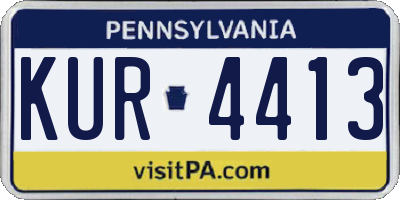 PA license plate KUR4413