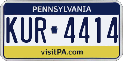 PA license plate KUR4414