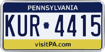 PA license plate KUR4415