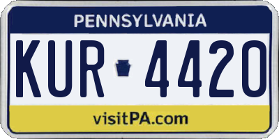 PA license plate KUR4420