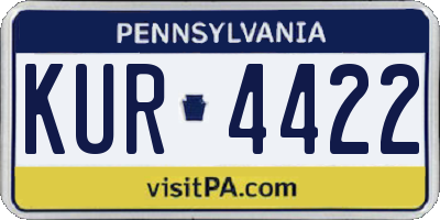 PA license plate KUR4422