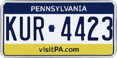 PA license plate KUR4423
