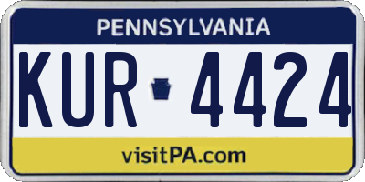PA license plate KUR4424