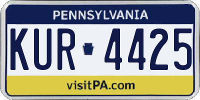 PA license plate KUR4425