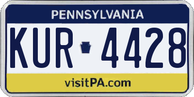 PA license plate KUR4428