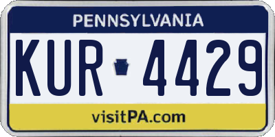 PA license plate KUR4429