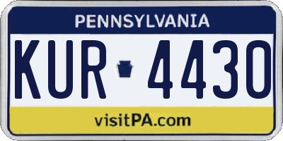 PA license plate KUR4430