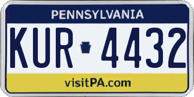 PA license plate KUR4432