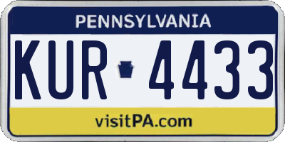 PA license plate KUR4433