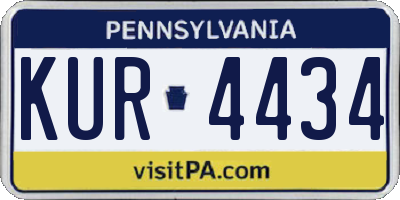 PA license plate KUR4434