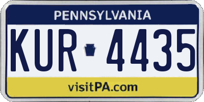 PA license plate KUR4435