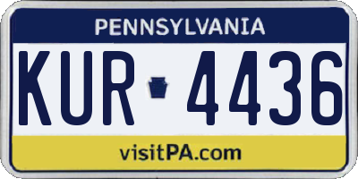 PA license plate KUR4436