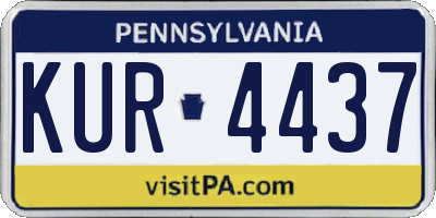 PA license plate KUR4437