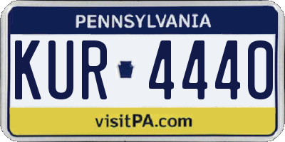 PA license plate KUR4440