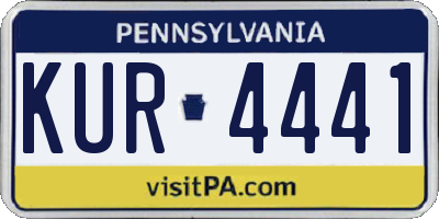 PA license plate KUR4441