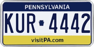 PA license plate KUR4442