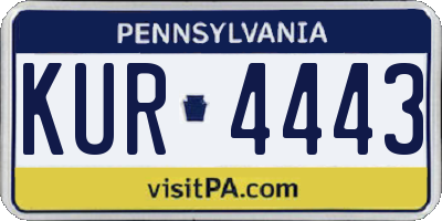 PA license plate KUR4443