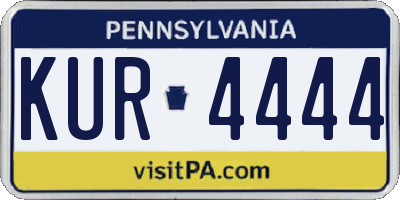 PA license plate KUR4444