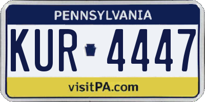 PA license plate KUR4447