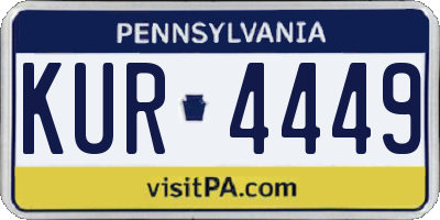 PA license plate KUR4449