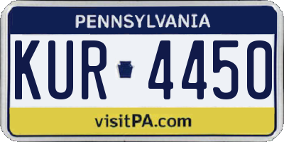 PA license plate KUR4450