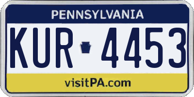 PA license plate KUR4453
