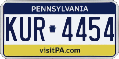 PA license plate KUR4454
