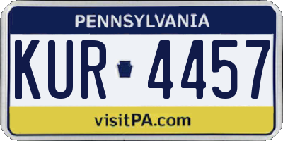 PA license plate KUR4457