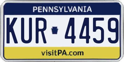PA license plate KUR4459