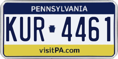 PA license plate KUR4461