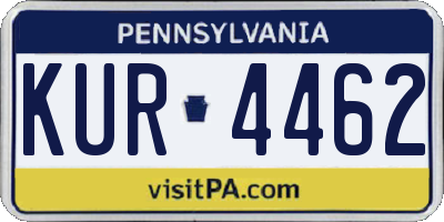 PA license plate KUR4462