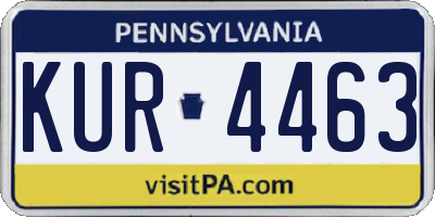PA license plate KUR4463