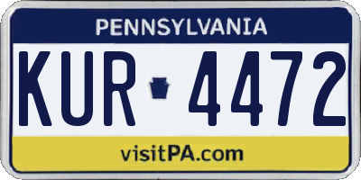 PA license plate KUR4472