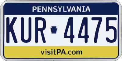 PA license plate KUR4475