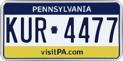 PA license plate KUR4477