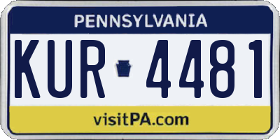 PA license plate KUR4481