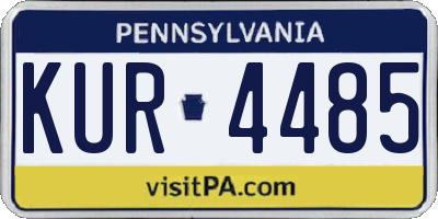 PA license plate KUR4485