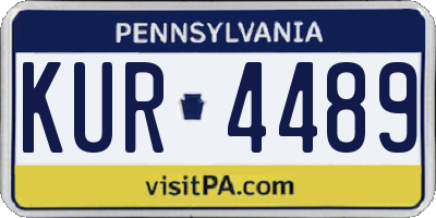 PA license plate KUR4489
