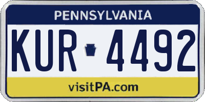 PA license plate KUR4492