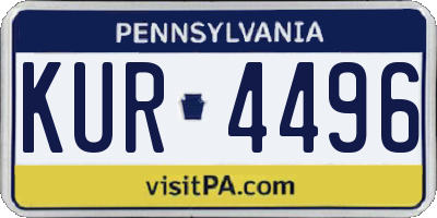 PA license plate KUR4496
