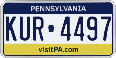 PA license plate KUR4497