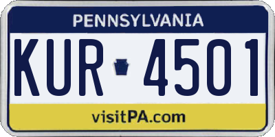 PA license plate KUR4501