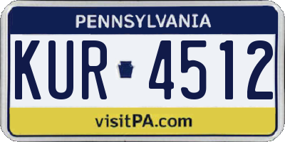 PA license plate KUR4512