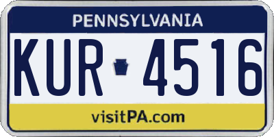 PA license plate KUR4516
