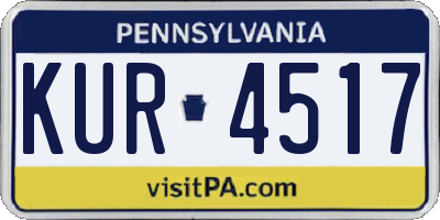 PA license plate KUR4517