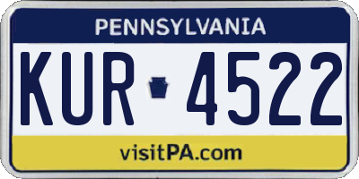 PA license plate KUR4522
